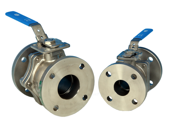 2-Pce Full Bore Flanged BS10 Table E Stainless Steel Direct Mount Ball Valve