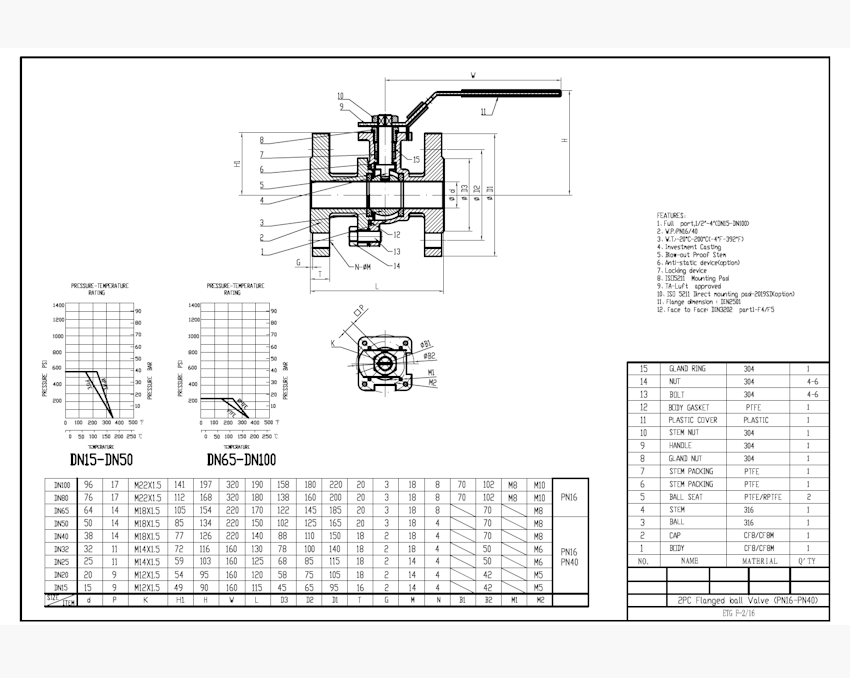 PDF For 2-Pce Full Bore Flanged PN16 Ball Valve lever operated ETG F-2/16