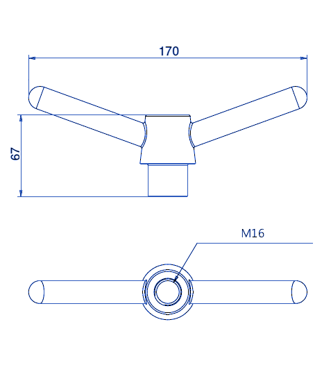 Stainless Steel Manway Handle Model VI/165A M16
