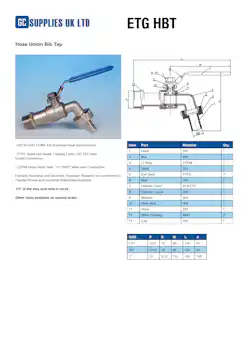 Datasheet For Hose Union Bib Tap