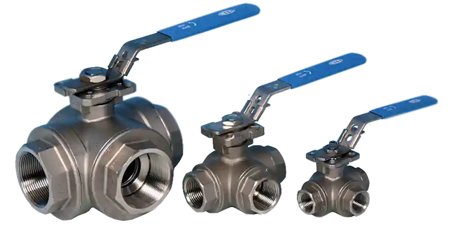 Stainless Steel 3-Way Ball Valves