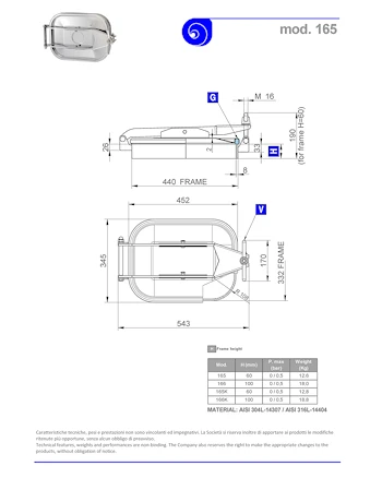 PDF for Stainless Steel 440 × 332mm Rectangular Pressure Manway 165 304L