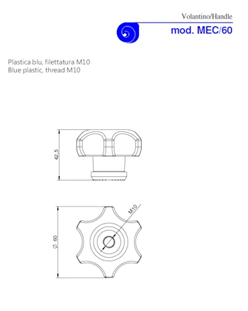 PDF for Blue Plastic Manway Handle Model MEC/60 Threaded M10