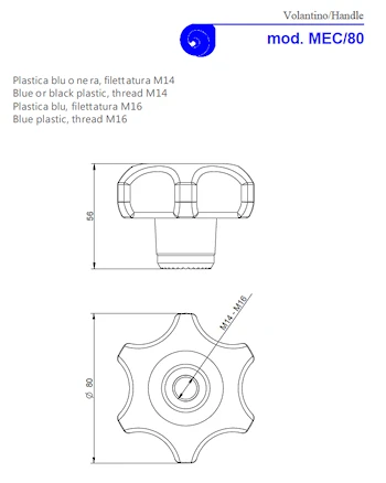 PDF for Blue Plastic Manway Handle Model MEC/80 Threaded M14
