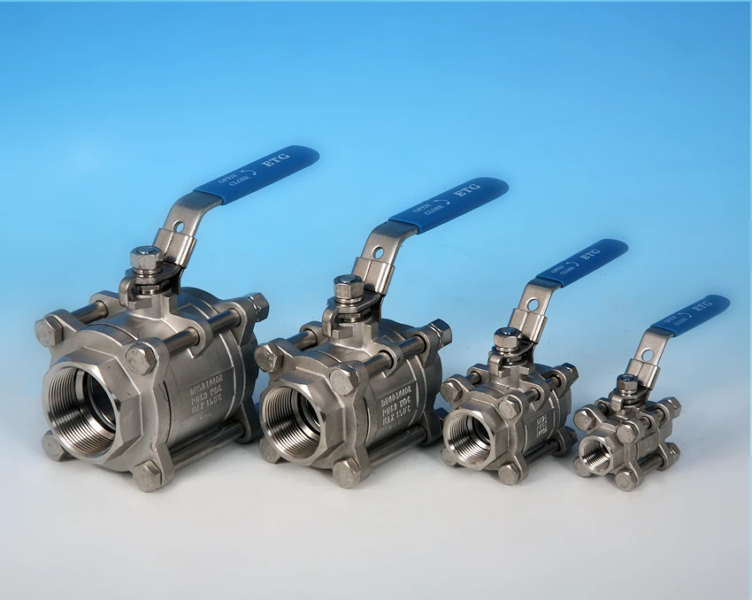 S/S 3-Pce Screwed Full Bore Ball Valve lever operated