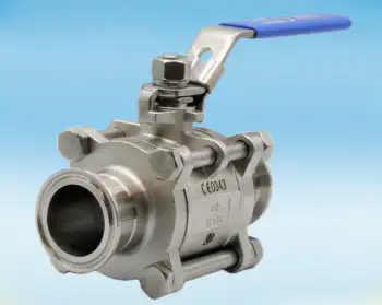 3-Pce Full Bore Hygienic/Sanitary Cavity Filled Direct Ball Valve with Clamp Ferrule Ends ETG SJG-80C