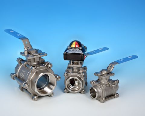 stainless steel 3 Piece Full Bore Direct Mount Ball Valve