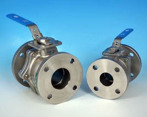 stainless steel 2-Pce Full Bore Flanged BS10 Table E Direct Mount Ball Valve